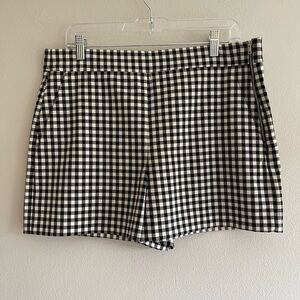 Zara Black and White Gingham Shorts